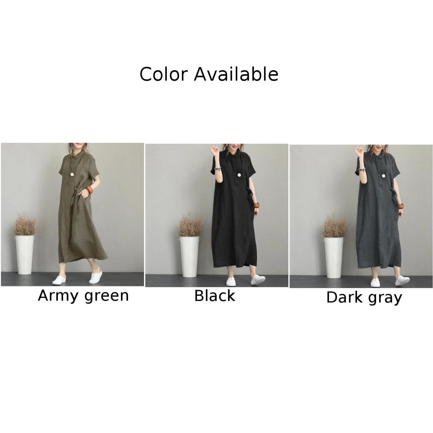 Robe confortable à la mode pour femmes, robe régulière, Vintage, décontractée, ample, manches courtes, été