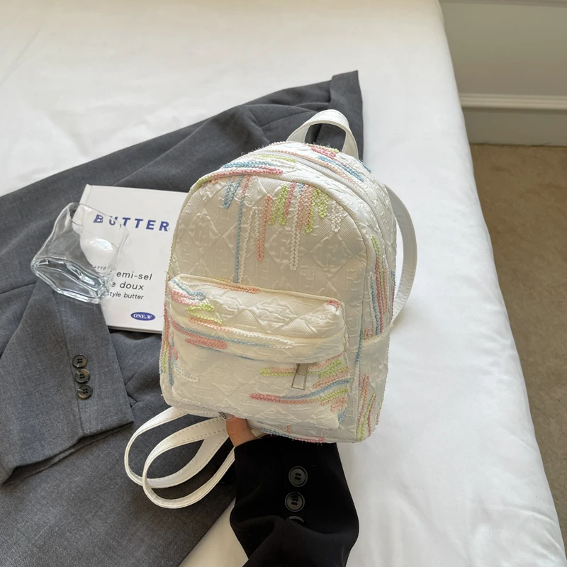 

New Minimalist Harajuku Style Backpack Versatile Casual Small Backpack Contrasting Color College Backpack for Women