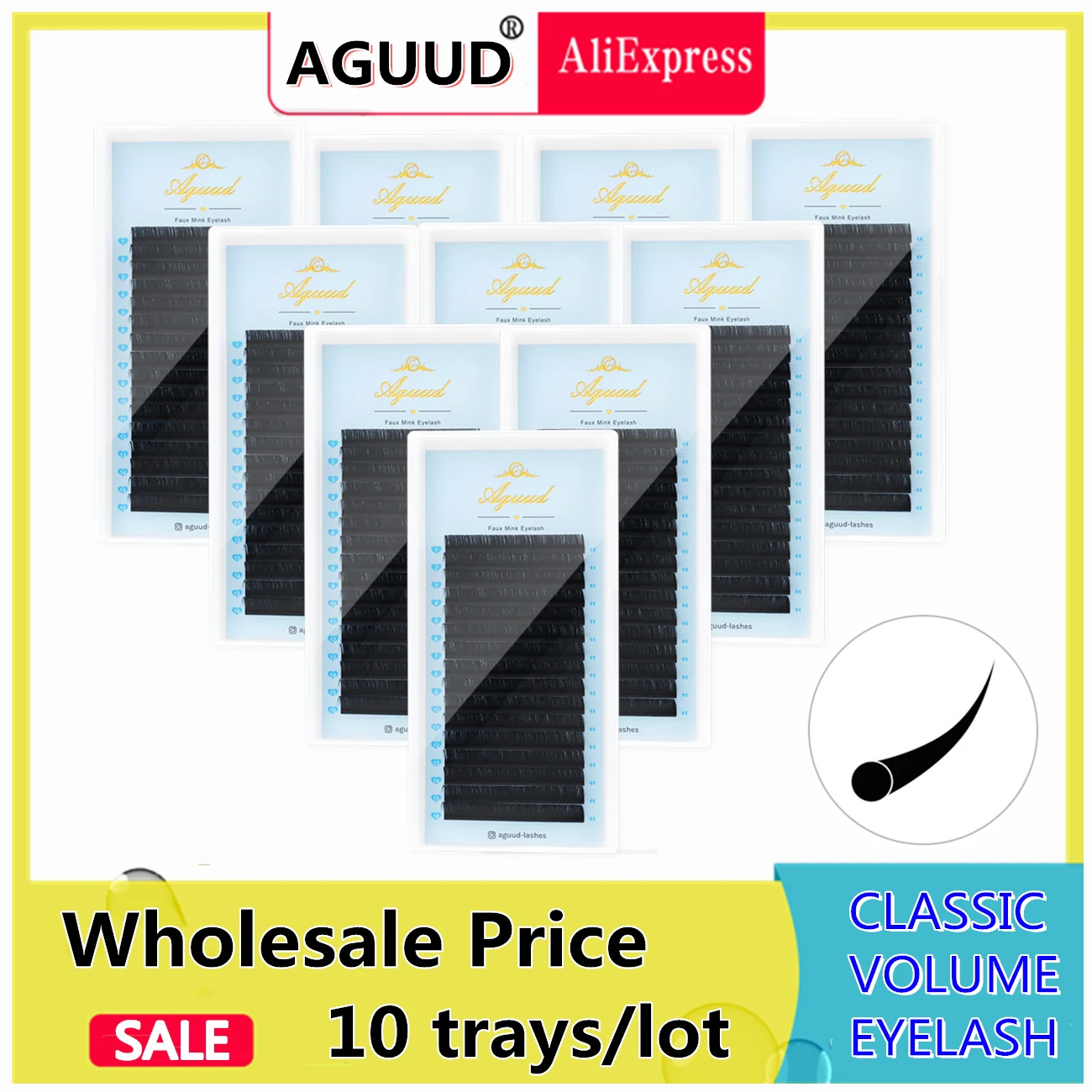 

AGUUD 10 лотков/лот 5-25 м B C CC D наращивание ресниц индивидуальные накладные Cilio натуральные мягкие норковые ресницы матовые ресницы оптом OEM