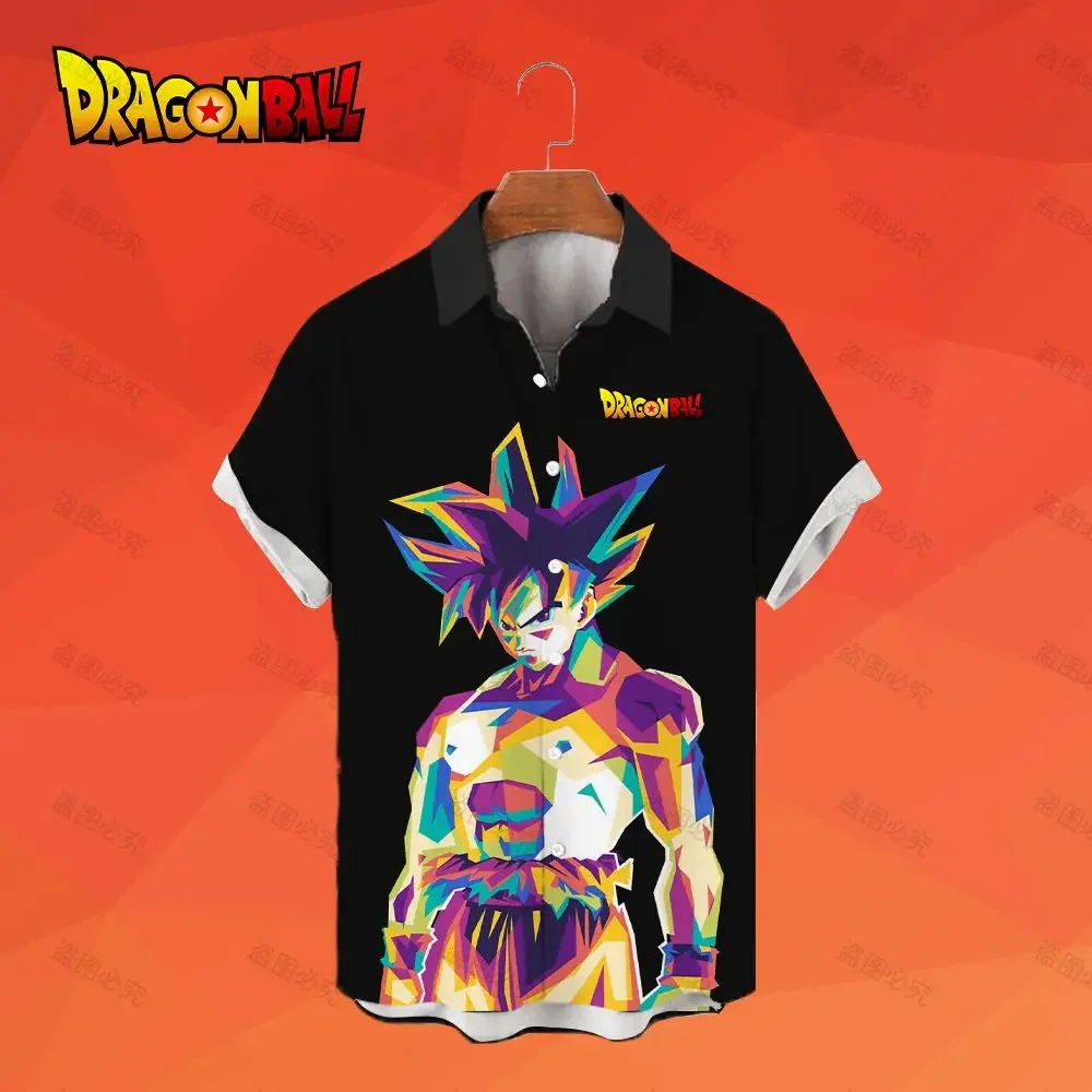 Men's Shirts Vegeta Dragon Ball Z Tops Cool Goku Fashion Super Saiya Summer Blouse Short Sleeve 5XL Hawaiian Shirt Beach Style