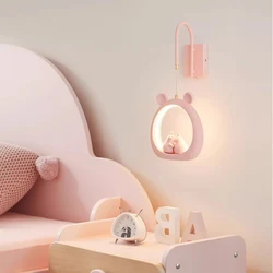 Cute Children's Room Girl Bedroom Wall Lamps Embrace Pear Lamp Creative Cream Style Princess Room Baby Room Bedside Wall Lights