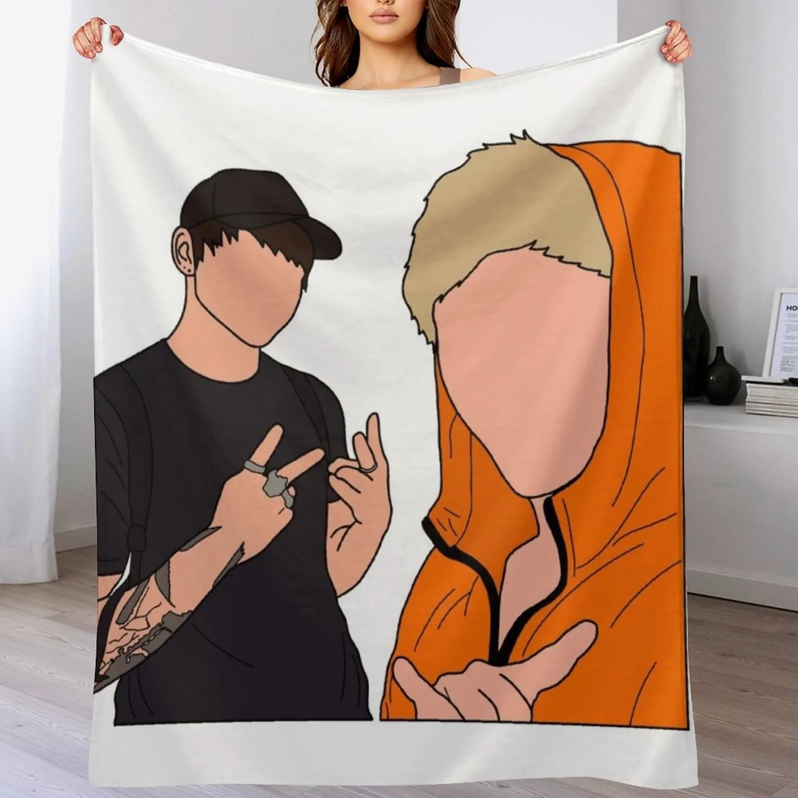 

Sam & Colby 2 Throw Blanket Multi Use Warm Blanket for Living Room Bedroom