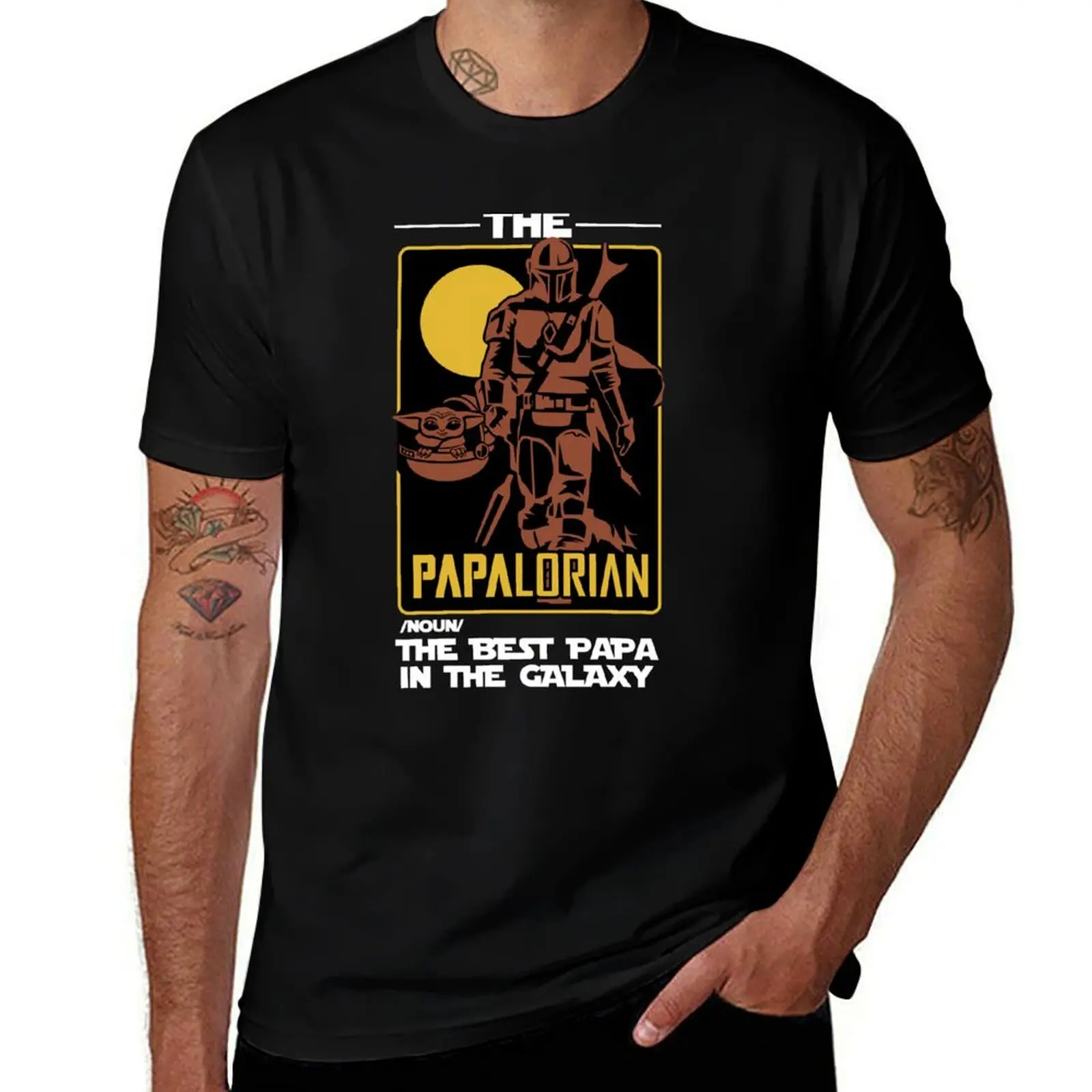 The Papalorian The Best Papa in The Galaxy navy, Papal Patriarch navy Best Papa in Galaxy T-Shirt