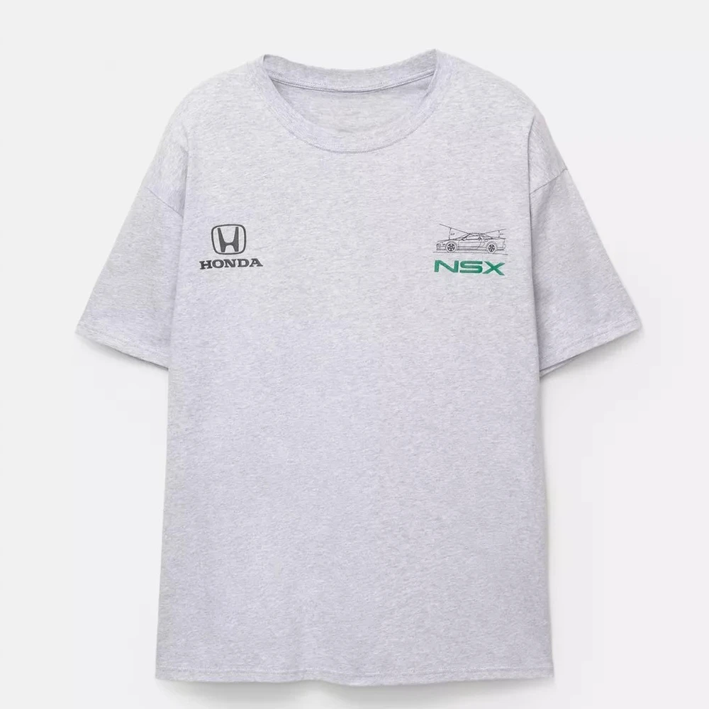 

Мужская и женская футболка Honda NSX, летние хлопковые рубашки с короткими рукавами, весенне-осенний мотоциклетный свободный простой топ для бездорожья