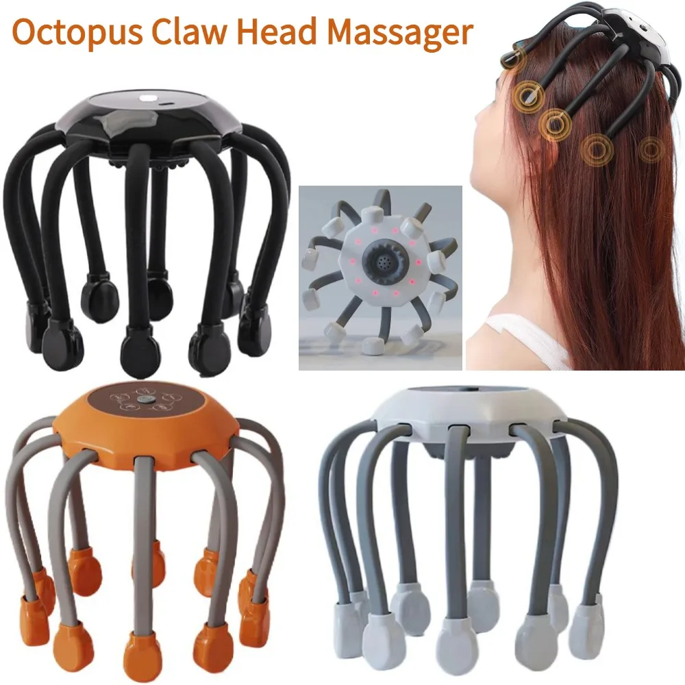 

Octopus Claw Head Massager Electric Red Light Therapy Relief Scalp Massage Stimulators Scratcher For Relaxation Stress Migraine