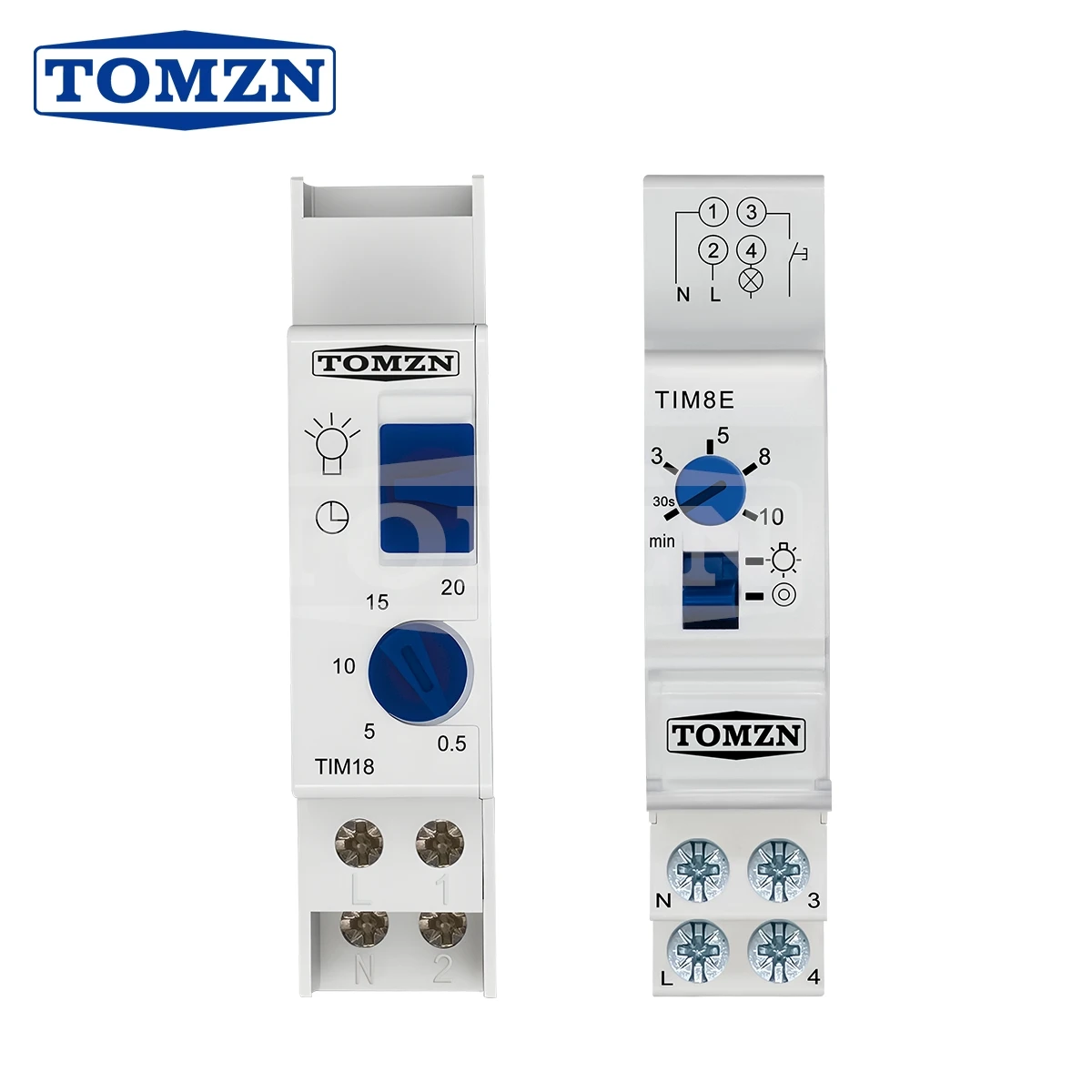 Din Rail Staircase Light Time Switch Delay-on/off Timer Delay Relay 0.5-20 Minutes Momentary Switch Circuit Breaker Street Lamp