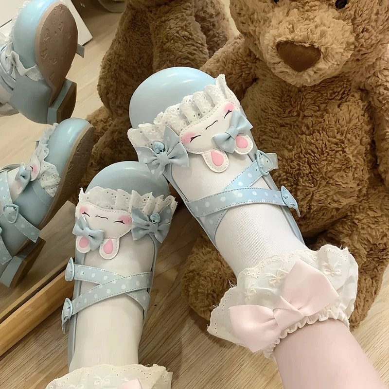 

Japanese Spring Original Girl's Sweet Lo Mary Jane Shoes Soft Kawaii Birthday Party Kawaii Lolita Low Heel Shoes for Women