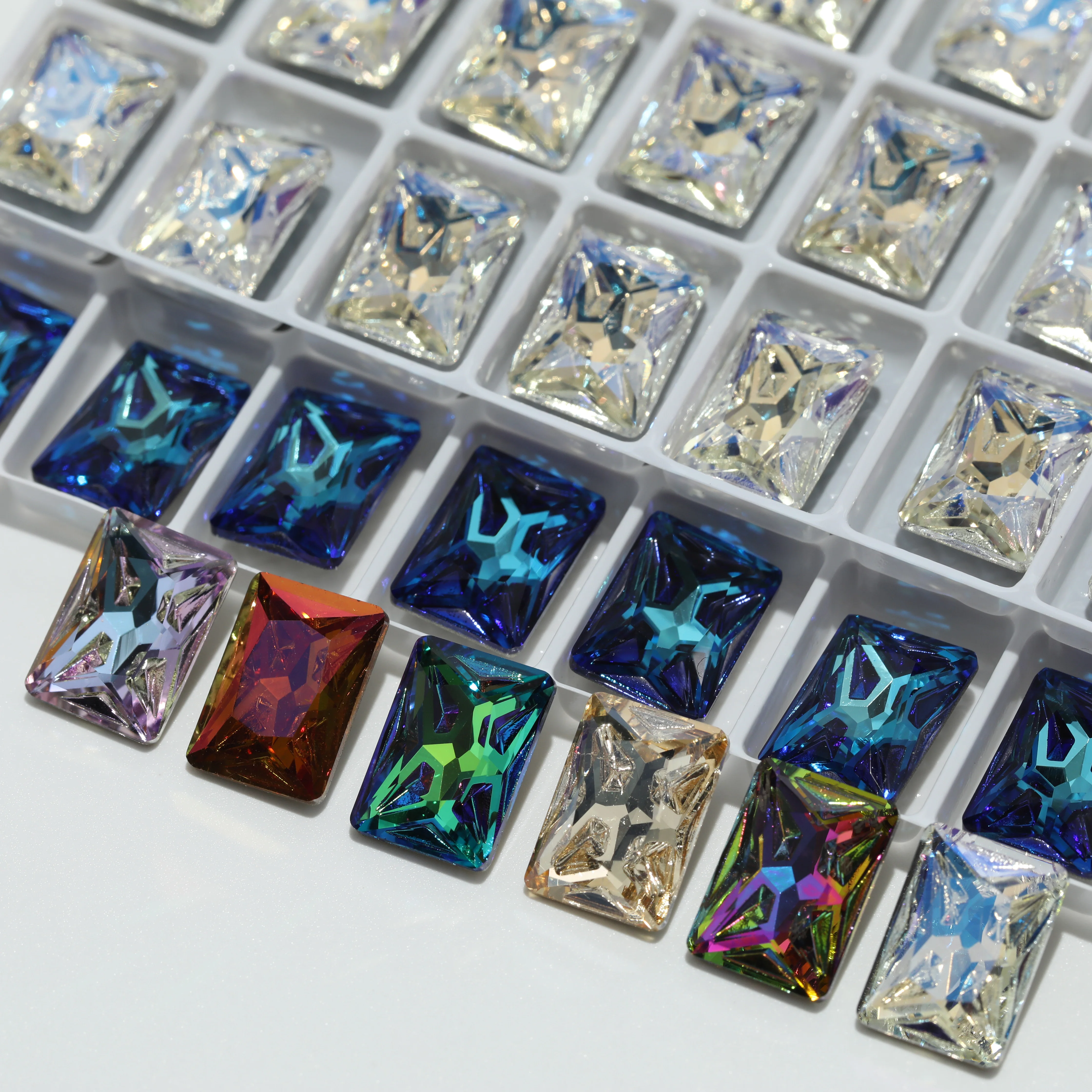 GRST Premium Meteorite Series Strasssteine DV4025 Rechteckige Fancy Stones Glänzende Kristalle für DIY Nagelkunst, Hochzeitskleider, Taschen und Zubehör – Detail 2