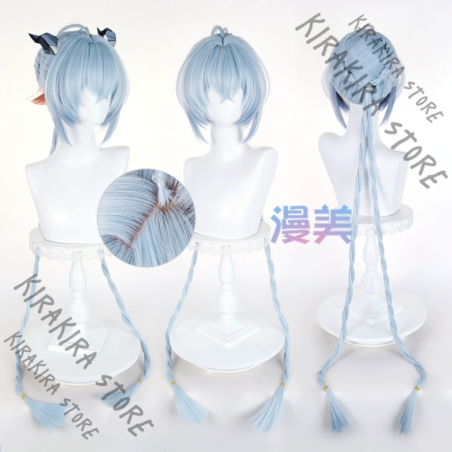 

Zenless Zone Zero Lucia Long Handmade braid Hair Simulated Scalp Hairpiece Wig Hallowmas Cosplay Costumes Props Comic-con