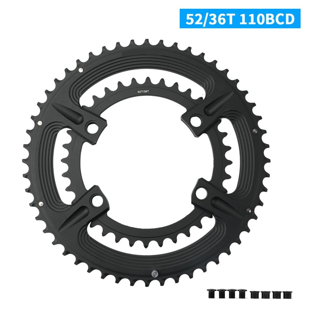 Plato doble 110BCD para bicicleta de carretera 105 R7000 R8000 FCR9100 50 34T Compatible con rueda dentada de rendimiento de aluminio 7075
