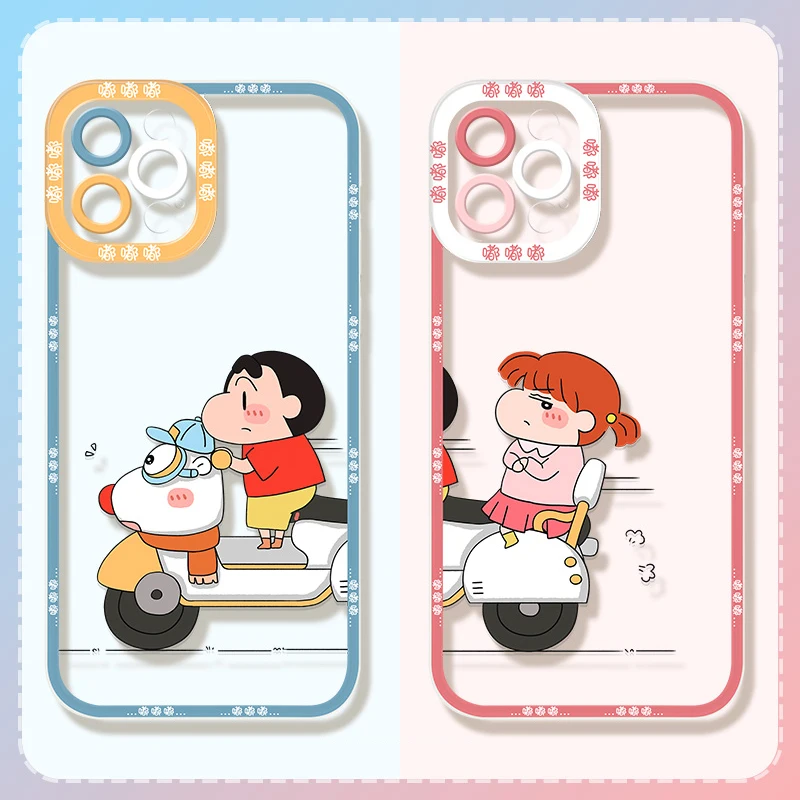 Crayon ShinChan Soft Phone Case for iPhone 14 Pro Max 13 12 Mini 11 Pro XR XS X 8 7 6 6S Plus SE 2020 Transparent Silicone Cover