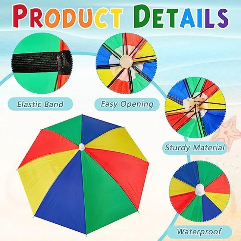 Portable Rain Hat Outdoor Folding Umbrella Fishing Sun Shade Anti-UV Camping Fishing Headwear Cap Beach Head Hats Accessory