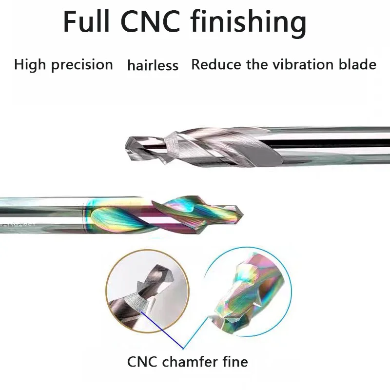 

HRC60 90 Degree d1.0/1.1/1.2-8.5xD4/6/8/10/12 Carbide Counterbore Twist Step Drill Bit For Aluminum Drilling Hole And Chamfering