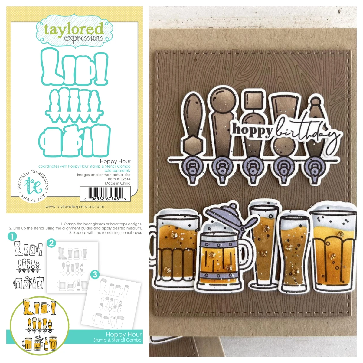 Taylored Hoppy Hour Grill Master Par for the Course Layering Stencil Metal Cutting Dies Stamp DIY Scrapbook Calenda May 2026 New