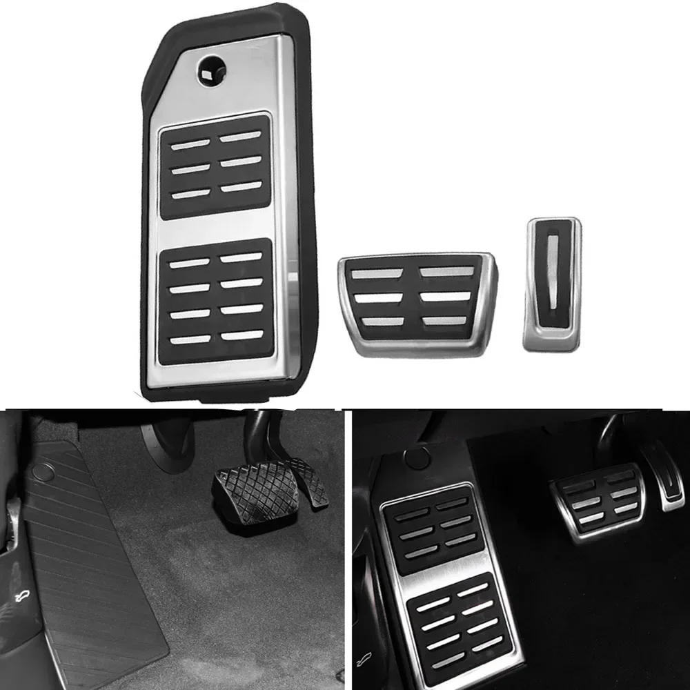Gas Accelerator Brake Footrest Pedal Cover for Audi Q7 2017-2024,Q8 Touareg 2019-2024.Cayenne 2020-2024. Accessories No Drill