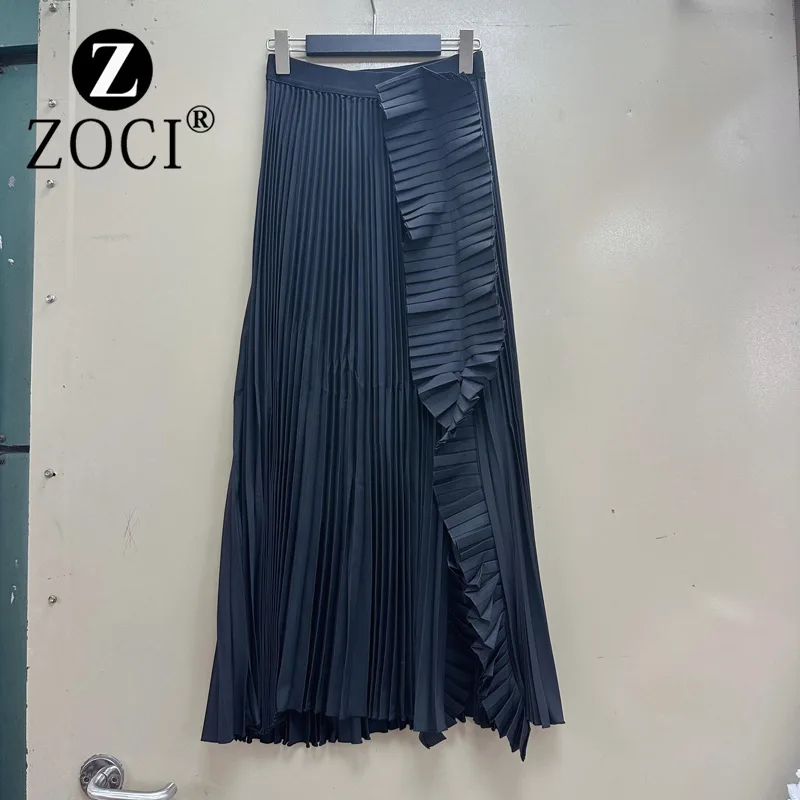 

[zoci] Heavy Industries' Asymmetrical Split Pleated Design Is Niche to Ankle , Half Length Skirt A3#8722