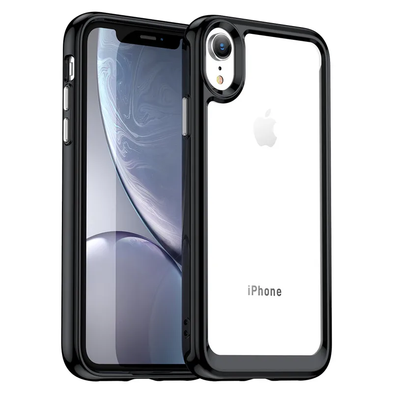 For iPhone XR Case iPhone X XR XS Max Cover Shockproof Colorful Soft Edge Silicone Transparent Bumper For iPhone XR 6.1 inch