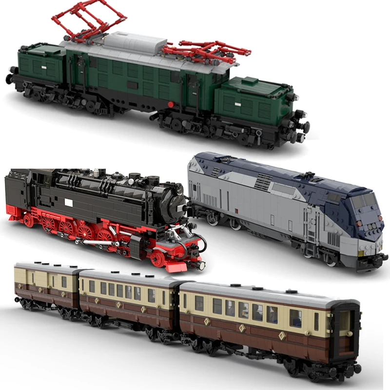 HSB Steam Engine Motorized Locomotive Train Display Model DR-Baureihe E 94 MOC Building Blocks Bricks Construction Toys Gifts