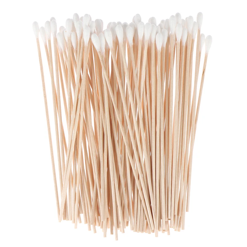 Disposable Ultra-small Cotton Swab 100pcs Lint Free Micro Brushes Wood Cotton Buds Swabs Eyelash Extension Glue Removing Tools