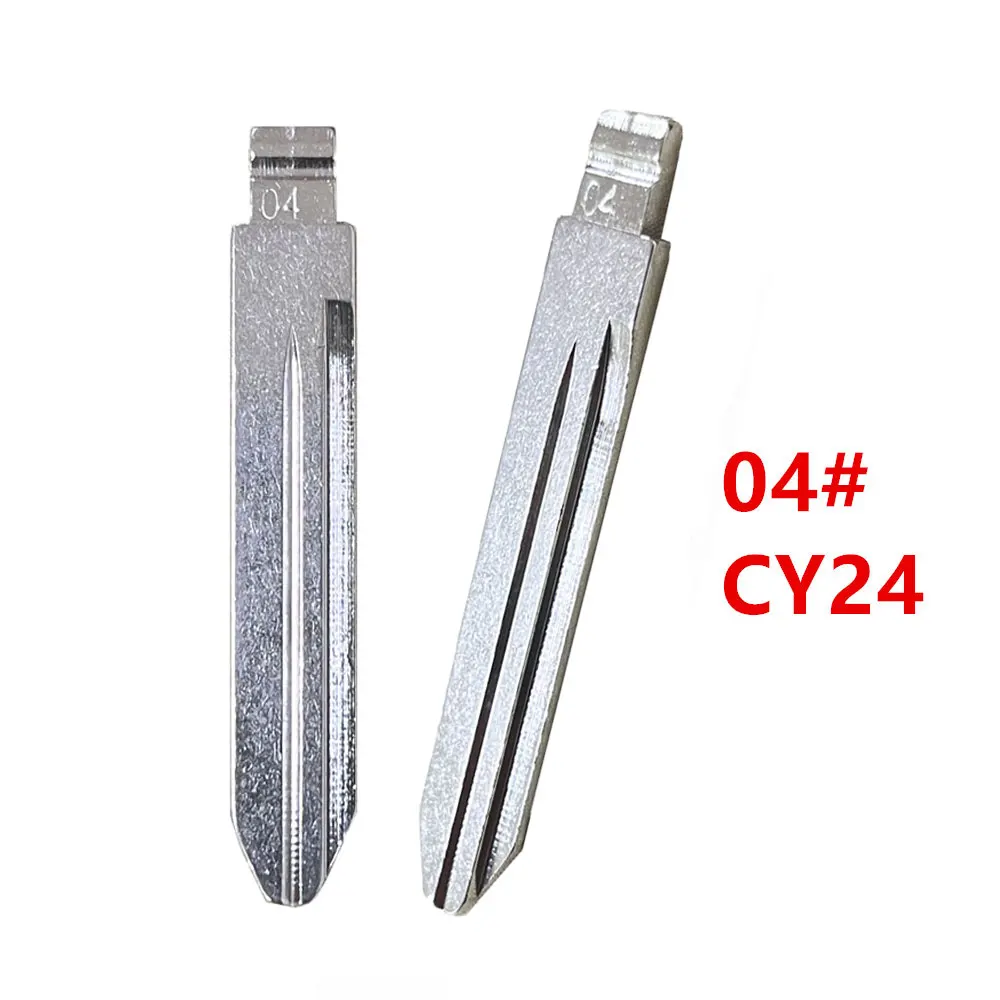 10 stücke 04 # cy24 Metall ungeschnittene leere Flip Remote Key Blade für Chrysler Jeep Dodge für keydiy kd xhorse vvdi jmd Autos chl üssel Rohlinge