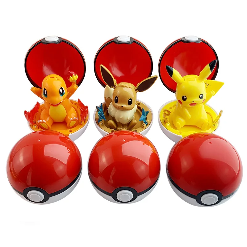 Pokemon Figur Bulbasaur Eevee Charmander Squirtle Pikachu Piplup Cubone Mimikyu Jigglypuff Pokeball Spielzeug Ornament Puppe – Detail 15