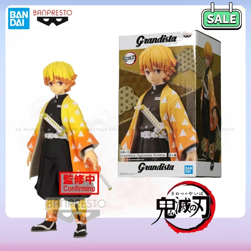 Bandai Genuine Banpresto Demon Slayer Anime Figure Grandista Agatsuma Zenitsu Action Toys for Boys Girls Gift Collectible Model