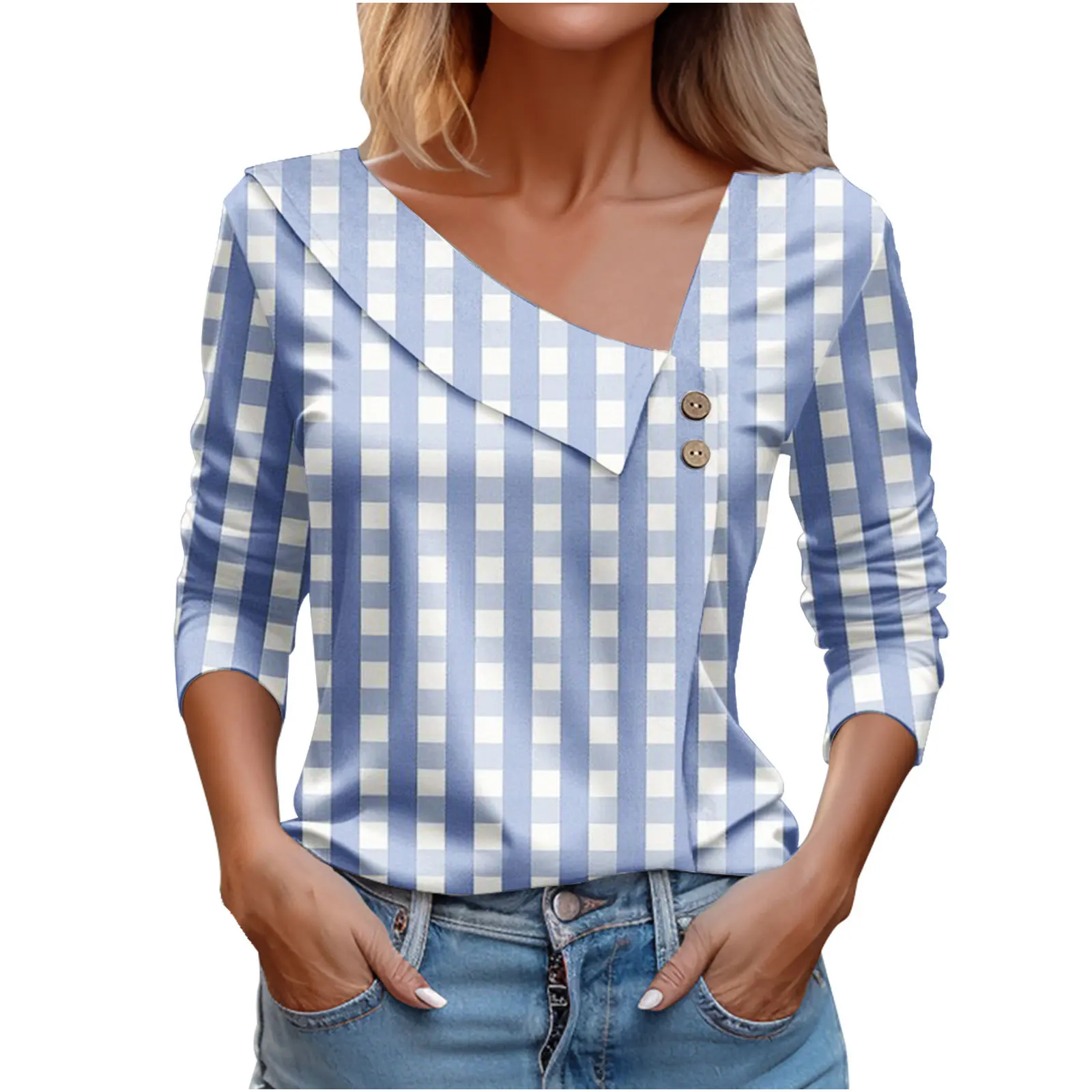 Camiseta con estampado Vintage para mujer, ropa de primavera y verano, camisetas de manga larga con cuello de madeja, Tops, ropa de viaje, nueva moda