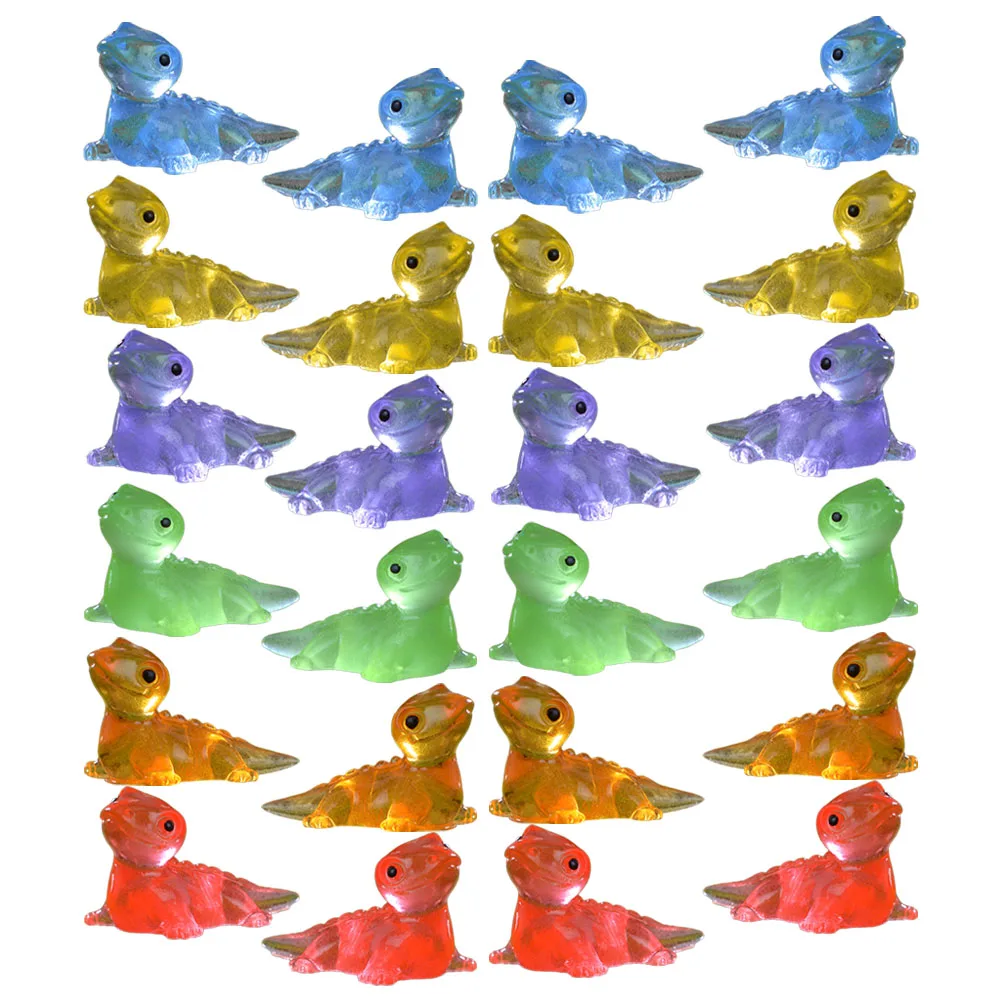 30 قطعة الراتنج الصغيرة توهج السحلية التماثيل حية ثلاثية الأبعاد الحيوانات الصغيرة الحلي سطح المكتب حديقة المشهد الصغير الديكور