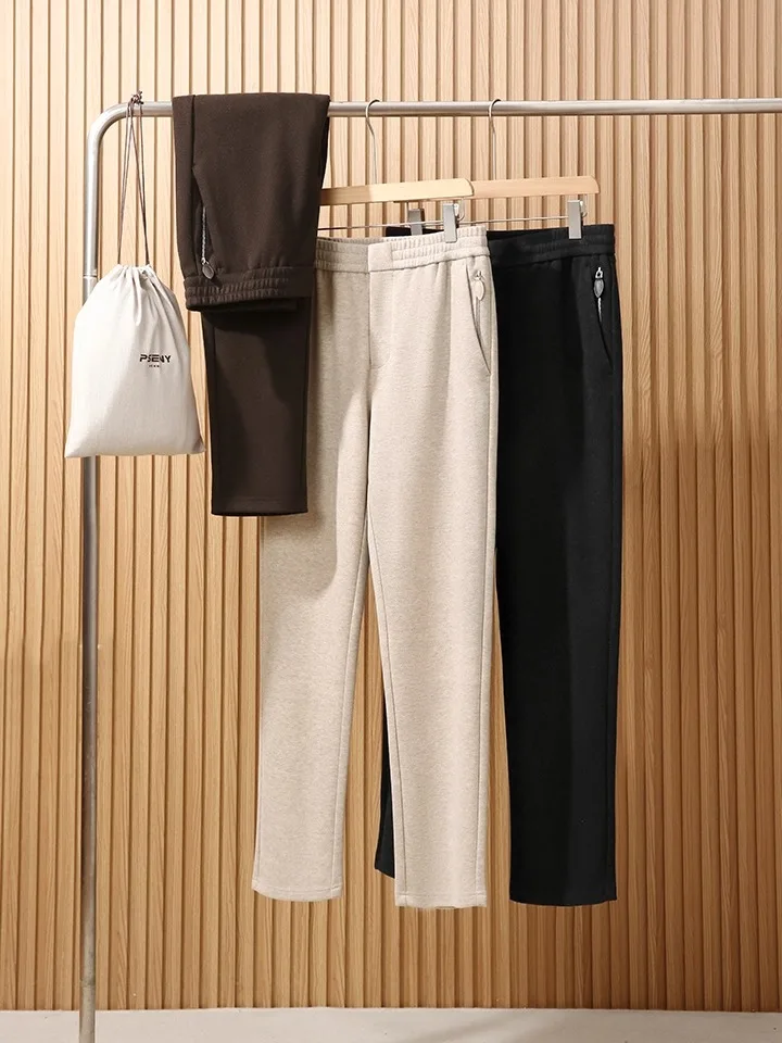 

Мужские повседневные брюки PSENY из смесовой ткани (ацетат, шерсть, твил) для осени и зимы, новые, прямого кроя, немнущиеся, из полиэфирного волокна