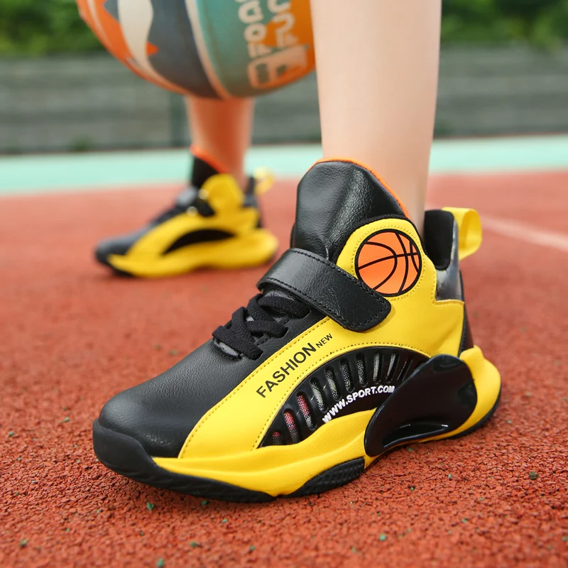 Brand Kids High-top Basketball Shoes Outdoor Boy Sports Tennis Shoes Children Wear-resistant Cushioning Running Shoes Kids Shoes