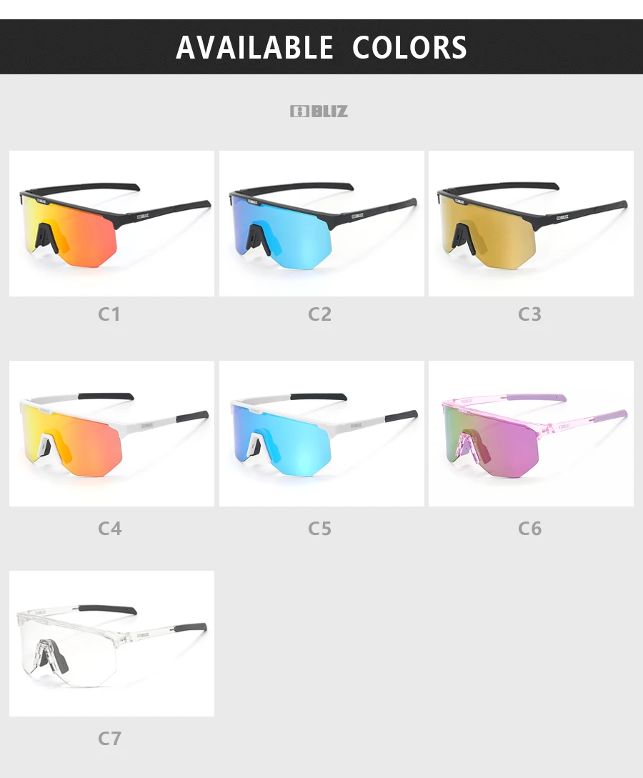B BLIZ Hero Polarisierte Fahrrad-Sonnenbrille, winddichte Mountainbike-Brille für Männer und Frauen, Radfahren, Wandern, Laufen, Brille mit 3 Gläsern – Detail 6