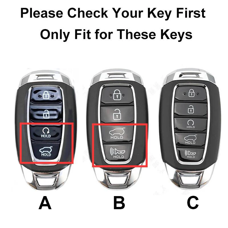 4/5 Buttons Car Key Case Cover Keychain for Hyundai I30 Ix35 KONA Encino Solaris Azera Grandeur Ig Accent Santa Fe Palisade