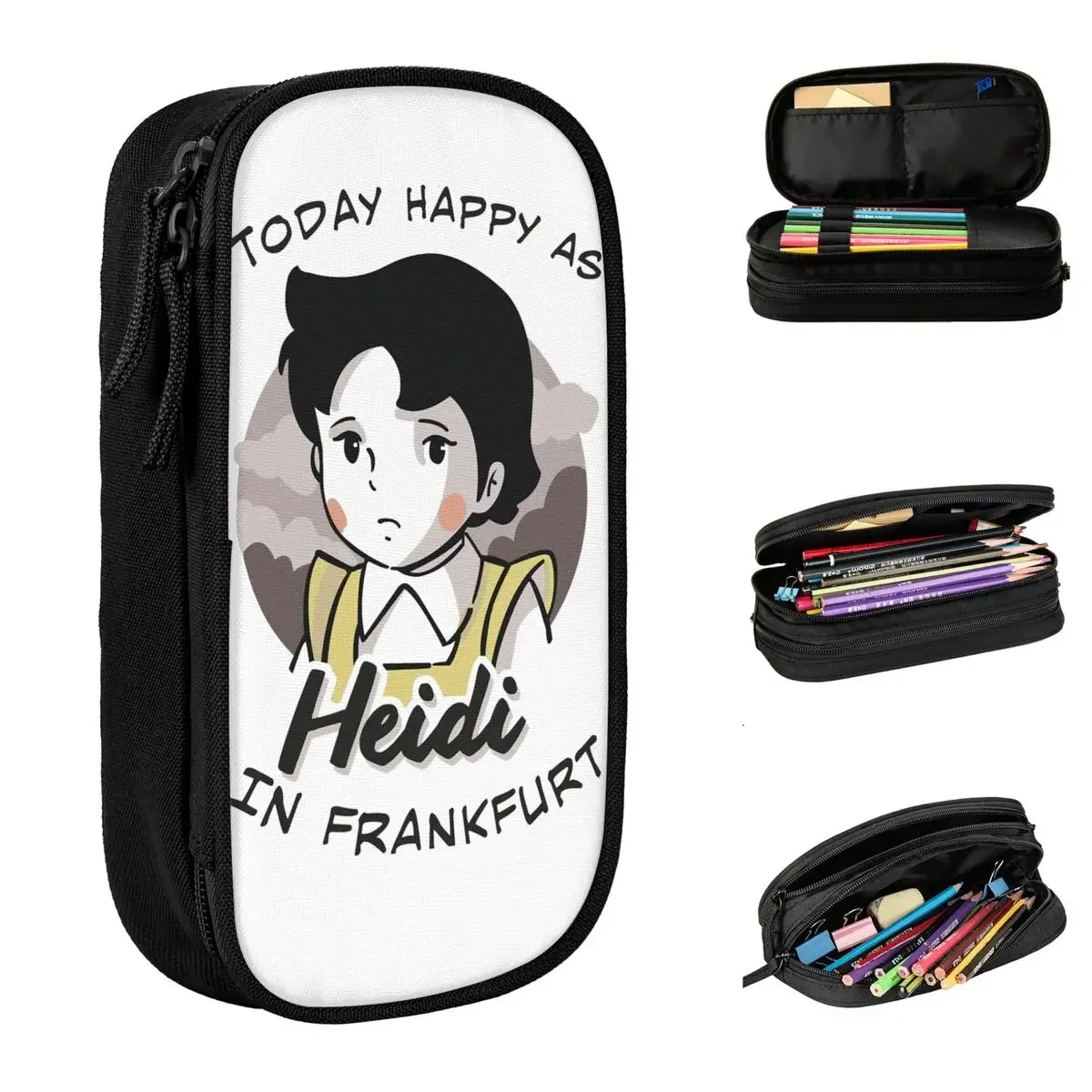 

New Heidi In Frankfurts Pencil Cases Pencil Pouch Pen Holder for Student Big Capacity Bag School Supplies Zipper Stationery