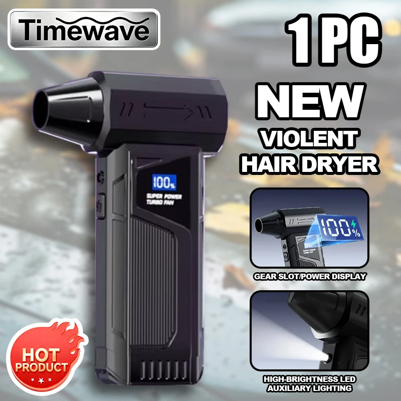 

1PC 2025 New Violent Hair Dryer Violent Turbofan Storm Dust Blower Handheld Portable Car Vacuum Cleaner Cycling Accessories