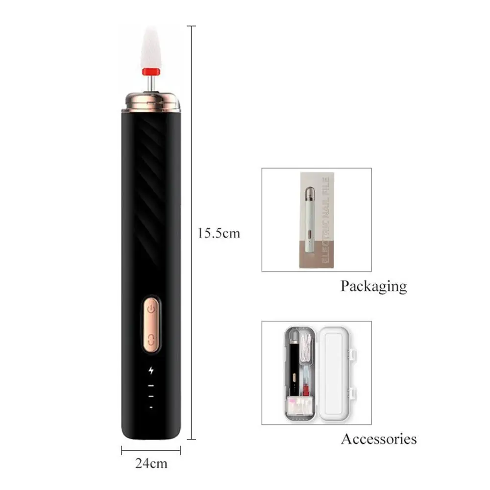 15000RPM Nail Drill Pen Set Electric Portable Manicure Pedicure Tools with 6 Heads Professional Acrylic Nails Polishing Machine