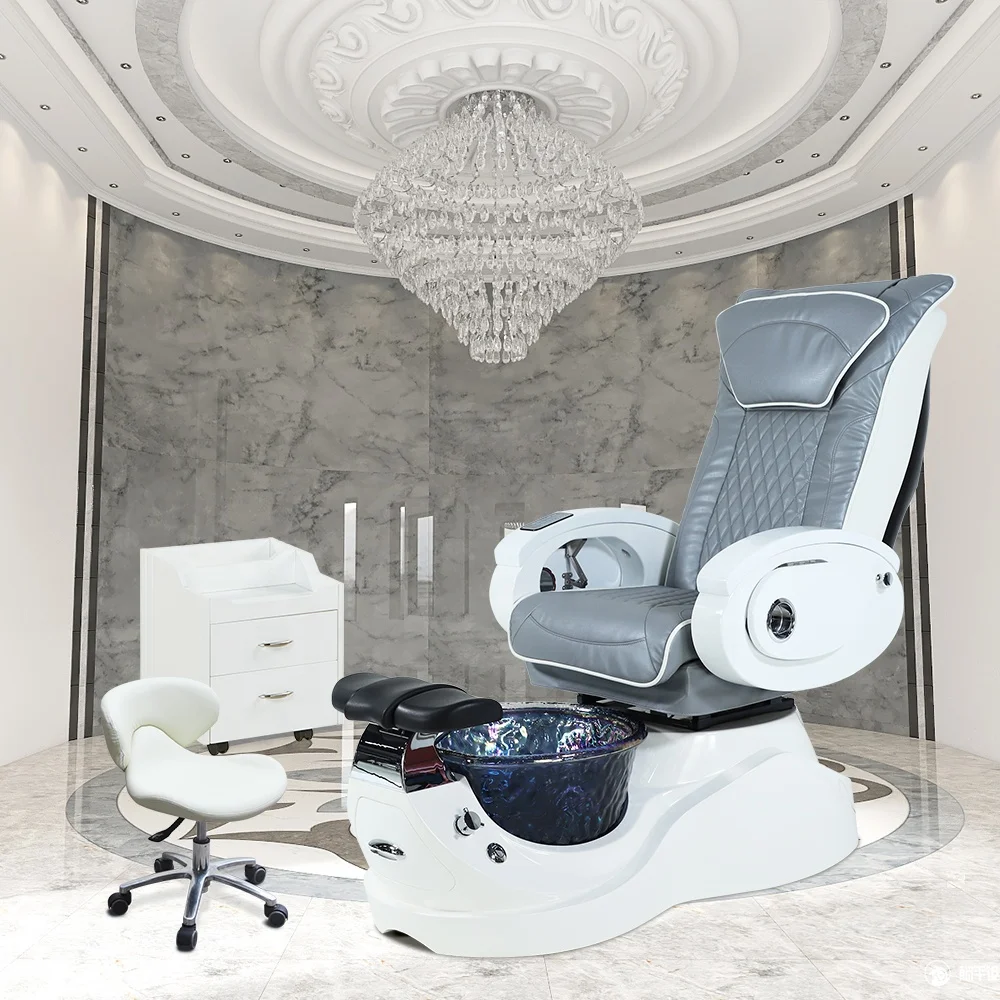 Pedicure Chair,Modern Luxury Beauty Nail Salon Furniture Pipeless Whirlpool Foot Spa Massage Manicure Pedicure Chair