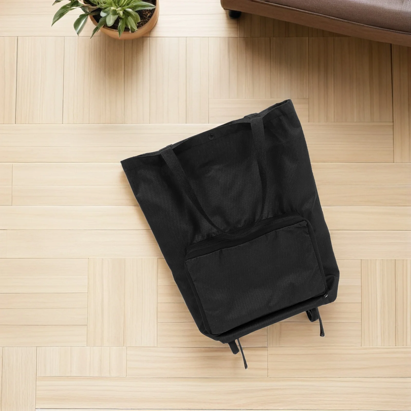 

Folding Shopping Cart Bag Large Capacity Lightweight Black Foldable Trolley Grocery Bag For Market Camping Travel Laundry