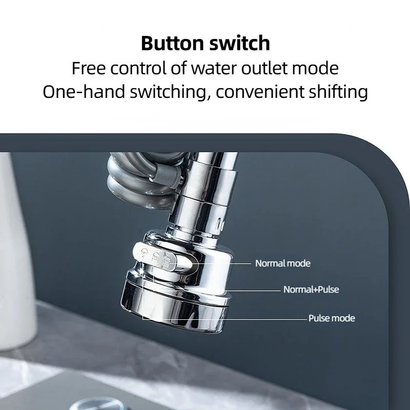 3 Modes Sink Faucet 360 Degree Rotation Filter Extension Tube Shower Water Saving Tap Universal Kitchen Gadgets Accessories