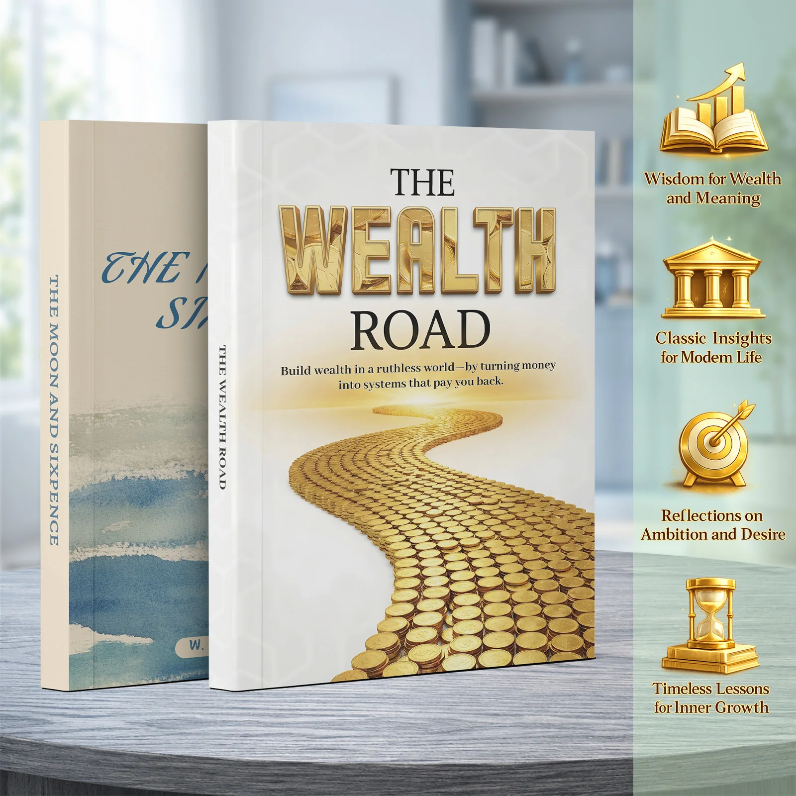 Wealth Mindset and Life Choices Collection, 2-Volume Reading Collection Featuring The Wealth Road and The Moon and Sixpence