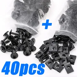 Car Motorcycles Metal Screw Tapping Fastener Clip U-Type Clip with Screw Anti-rust Protection Clip Screw Buckle Iron Sheet