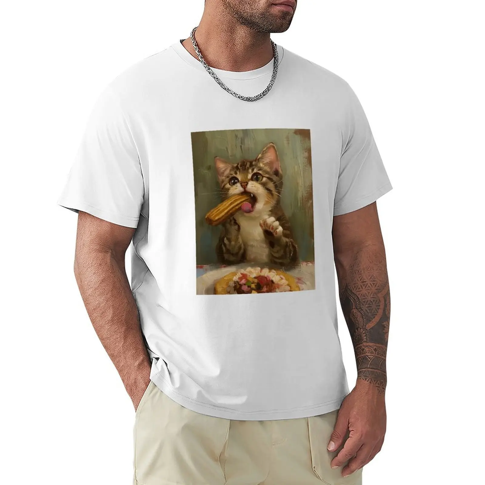 Churro Cat T-Shirt summer tops plus size tops tees plus sizes t shirts for men graphic