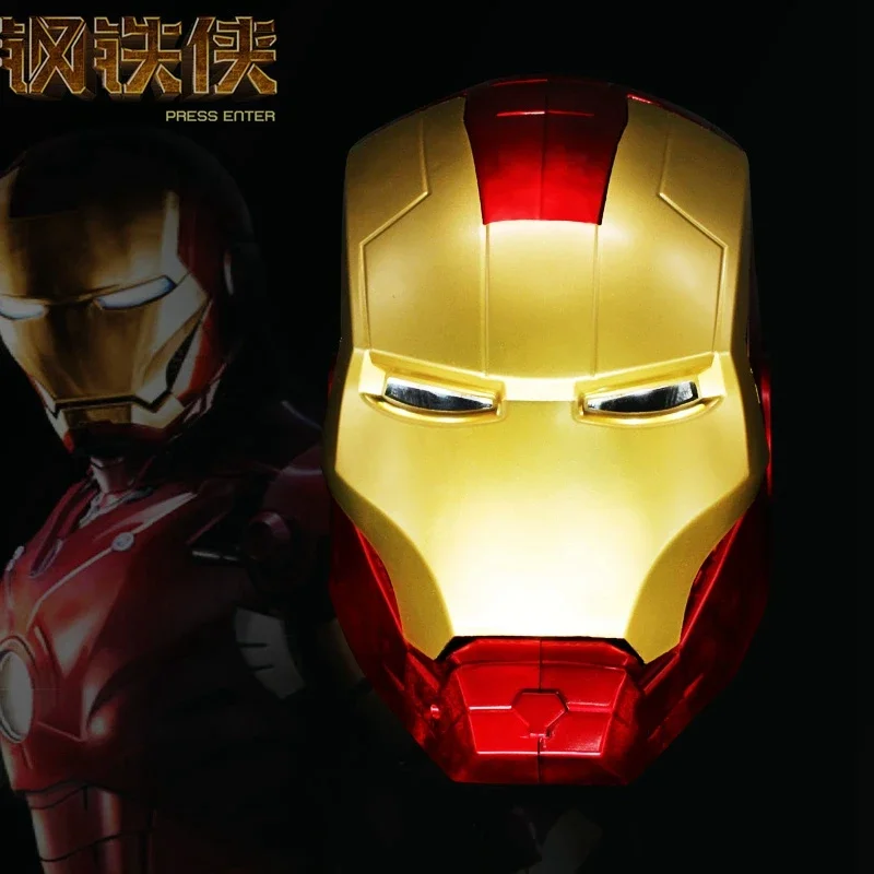 Marvel Kids Mask MK43 Iron Man Helmet with LED Light 1:1 Wearable Superhero Ironman Halloween Cosplay Replica Man Birthday Gift