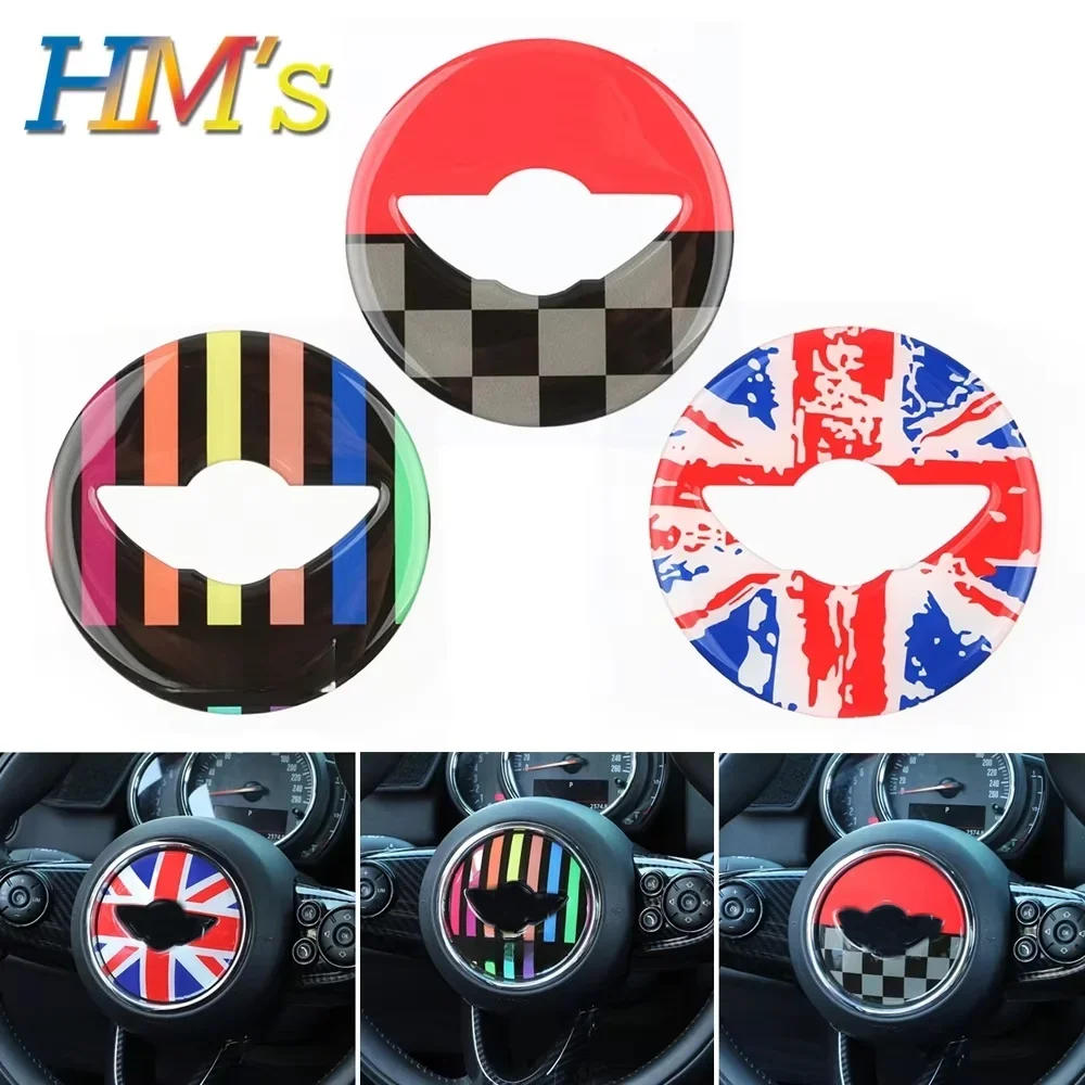 For Mini Countryman F60 Car Steering Wheel Center Decals Sticker Styling Accessories For Mini Cooper F56 F55 F57 For Clubman F54