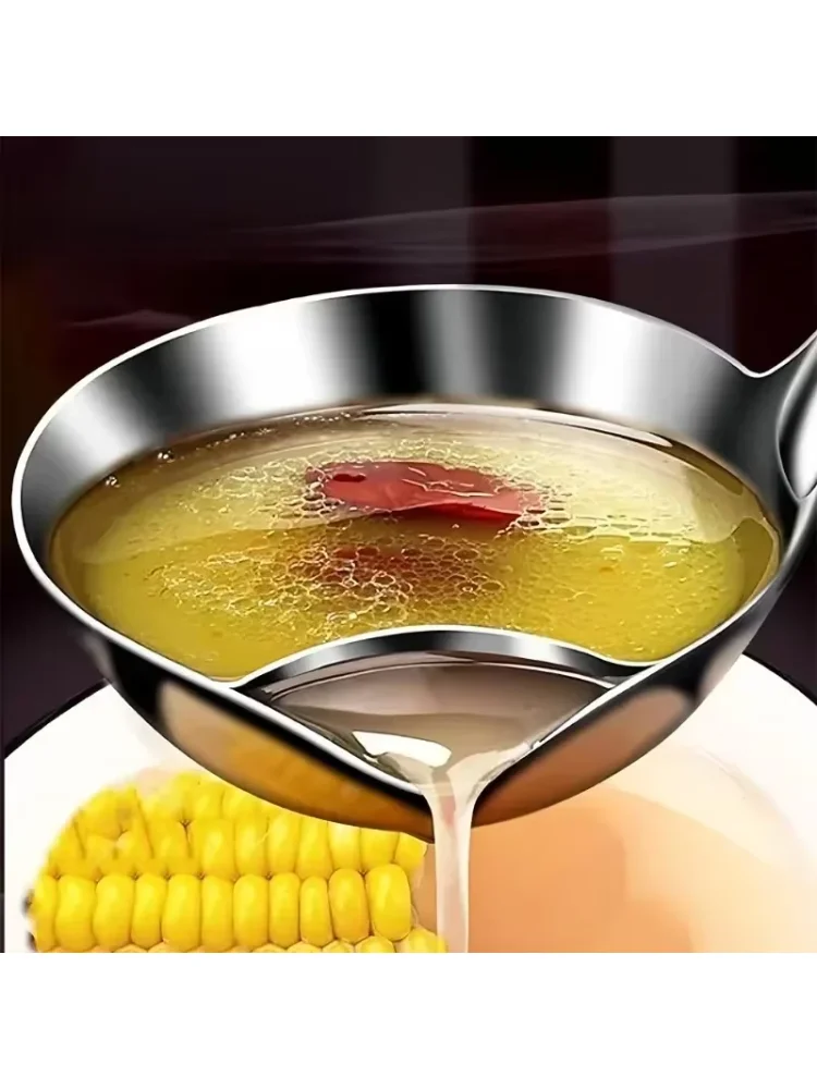 Stainless Steel Oil Separating Spoon Soup Colander Kitchen Gravy Oil Soup Fat Separator Yogurt Oil Skimmer Spoon tool