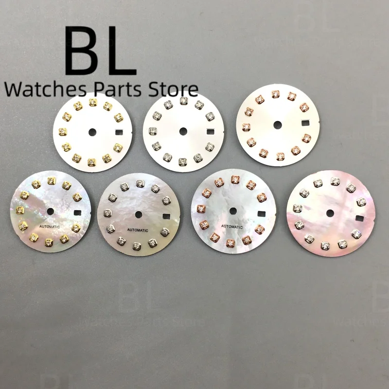 BLIGER 20.5mm Sunburst Pink Lady's Watch Dial Decorated GEMS Index Fit 26mm Case For NH05 Movement Women Watch Accessories Parts - Image 4