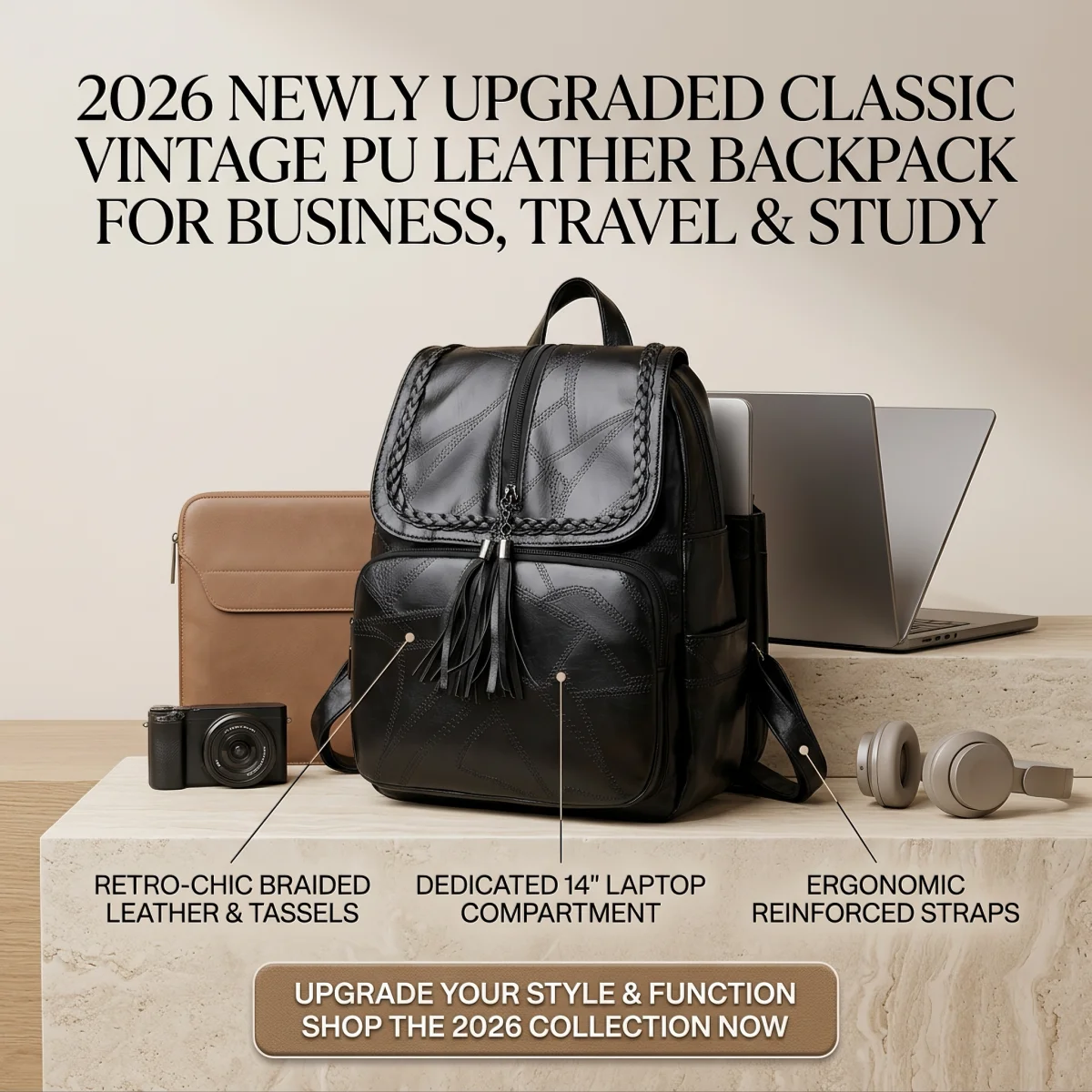 2026 New Upgrade Oxford Cloth Double-Shoulder Bag Nylon Travel Women's Backpack Casual Fashionable Canvas Backpack [Random Zip D