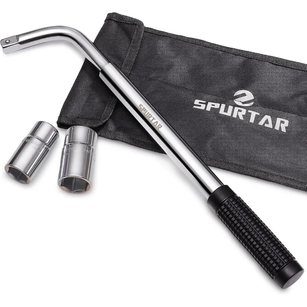 

Spurtar Telescoping Lug Wrench Extendable Wheel Brace Lug Nut Wrenchs Tire Repair Tools Wheel Nut Remover 1/2 Drive with 17/19mm