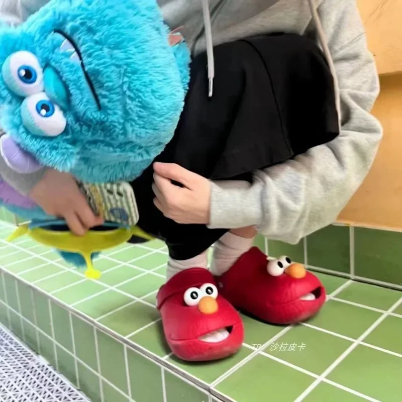 Sesame Street Elmo Animation Cartoon pantofole personalità creativa divertenti sandali antiscivolo con suola spessa coppia scarpe da spiaggia regalo