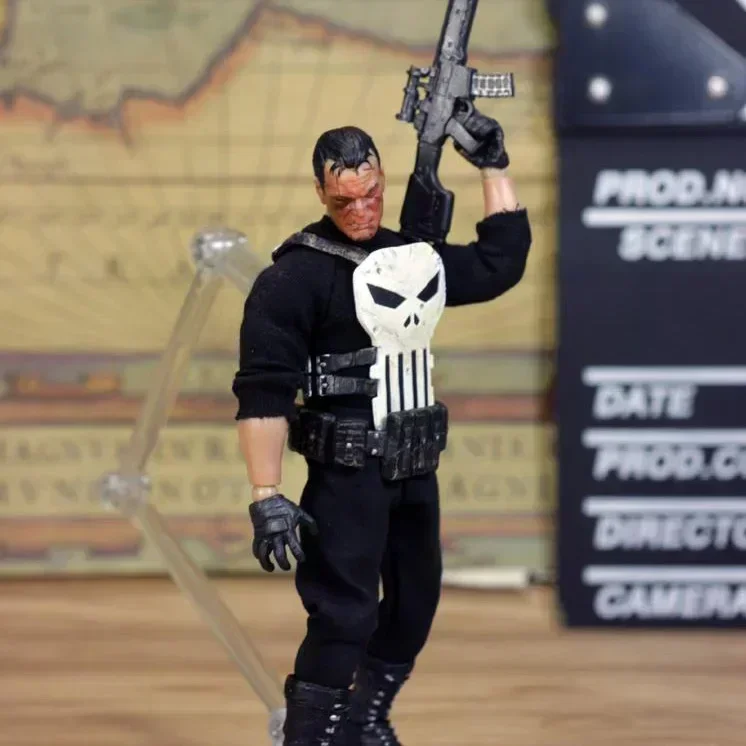 1/12 Action Marvel Punisher Frank Castle 6 Figure Battle Suit Armor Shield Agent Soldier Collection Model Adult Surprise Gifts