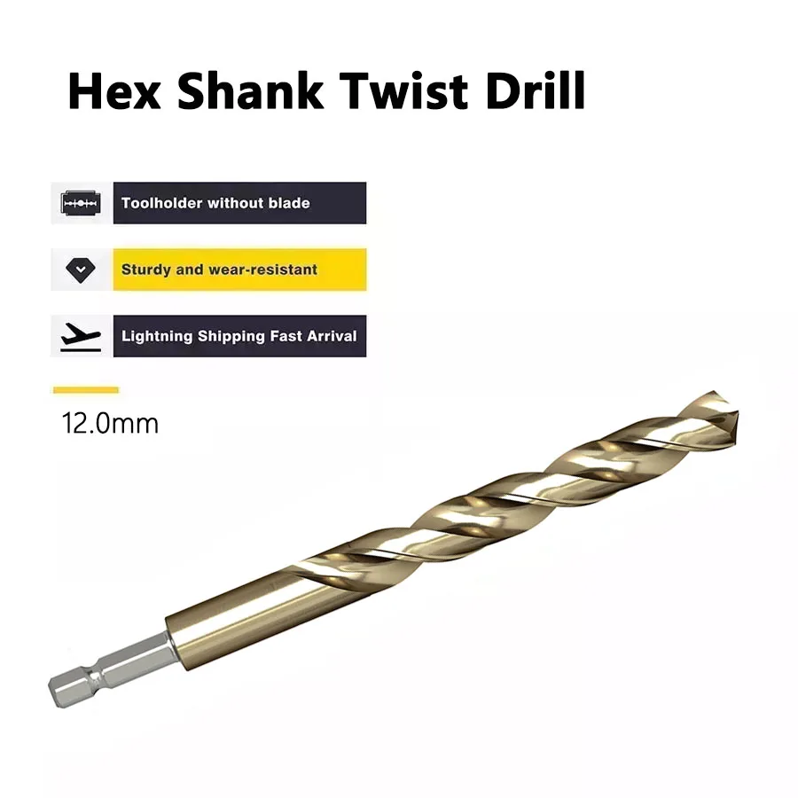 Hexagon Shank Twist Drill Bit Stainless Steel Metal Special Straightshank High Speed Steel HoleOpener Drill Sharp Wear-resistant